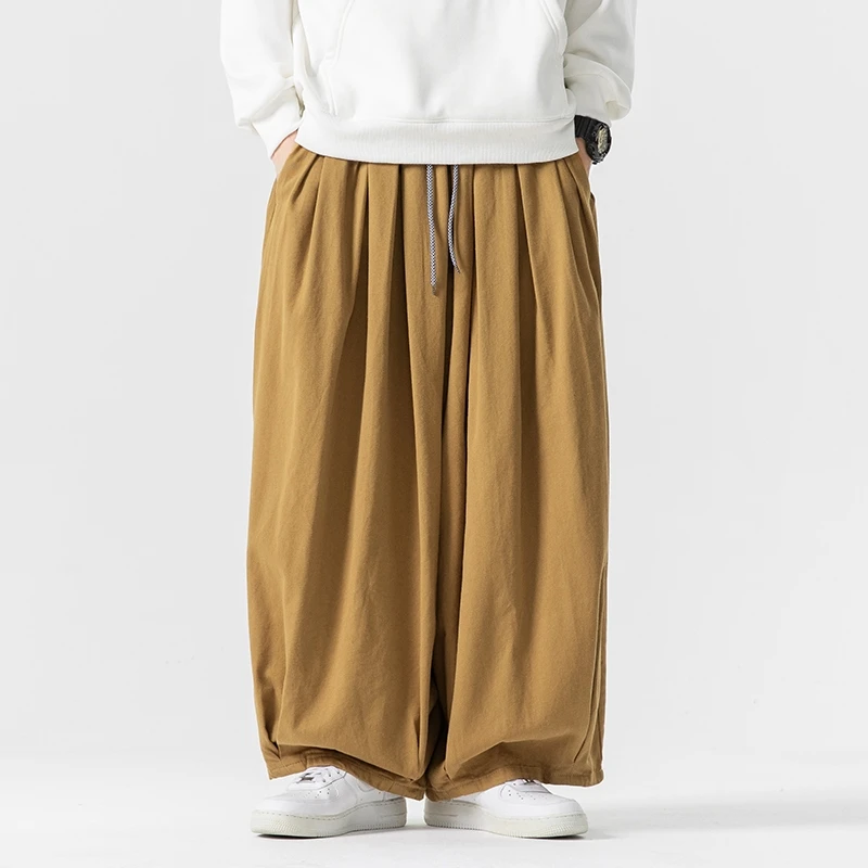 Celana Kaki Lebar Pria Ukuran Besar Celana Panjang Jogger Pinggang Elastis Celana Harem Kasual Pria Celana Olahraga Pria Fashion Longgar Ukuran Besar 5XL