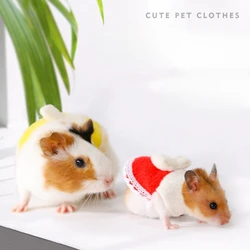 Lovely Hamster Dress Small Animal Clothes Dress Cap Harness Vest with Bow Pet Hamster Guinea-Pig Hat Rat Squirrel Hamster Supply