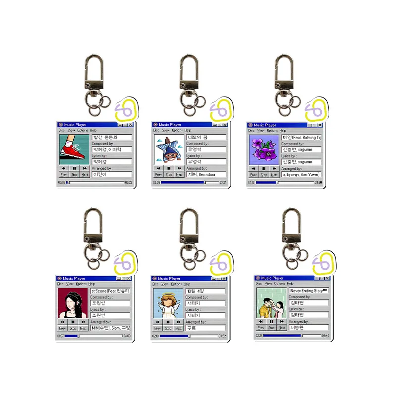 

Kpop IU LEE JIEUN Album Acrylic Keychain Pixel Ins Style Photo Two Sides Print Light Stick Keyring Bag Car Key Pendant Fans Gift