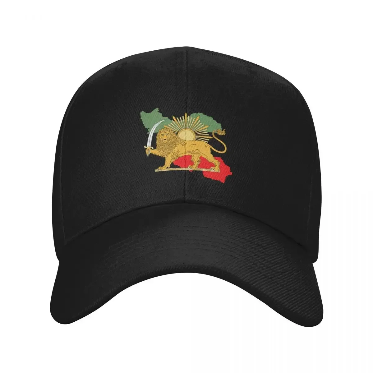 Iran, Persia, map & flag - Lion and Sun iconic sign for the Persian Baseball Cap Rugby Sun Cap Women's Beach Outlet 2025 Men's