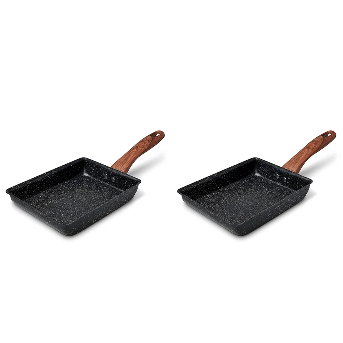 

2X Tamagoyaki Pan Japanese Omelette Pan, Non-Stick Pan Coating Square Egg Pan Frying Pan to Make Omelets or Crepes
