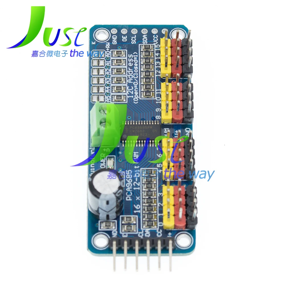 

16-канальный 12-битный PWM-серводвигатель PCA9685, модуль I2C для робота, 1 шт.