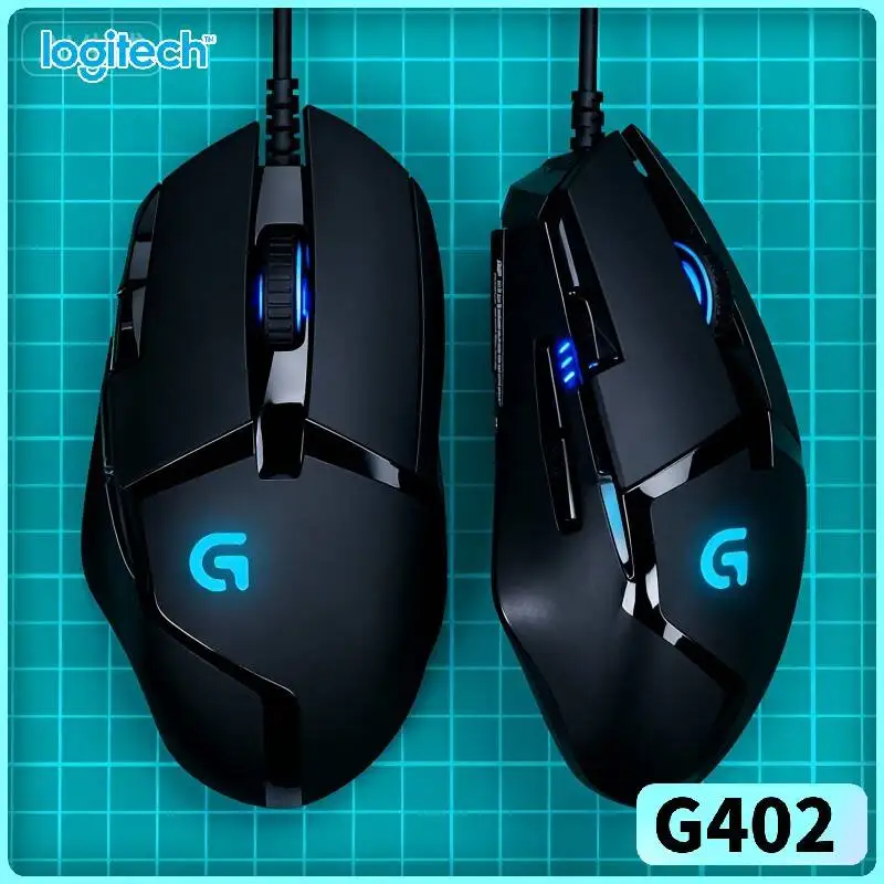 Logitech G402 Hyperion Fury Gaming Mouse 500 IPS Tracking 4 DPI Levels Anti-Slip Design for PC Gamers