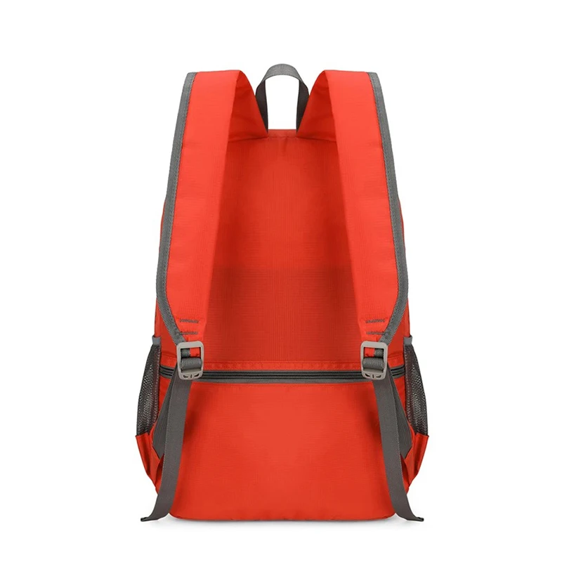 حقيبة ظهر مريحة قابلة للطي للاستخدام الخارجي، حقيبة ظهر للسفر متعددة الطبقات متعددة الجيوب، طاردة للماء، تصميم عاكس، حقيبة تخزين بسيطة