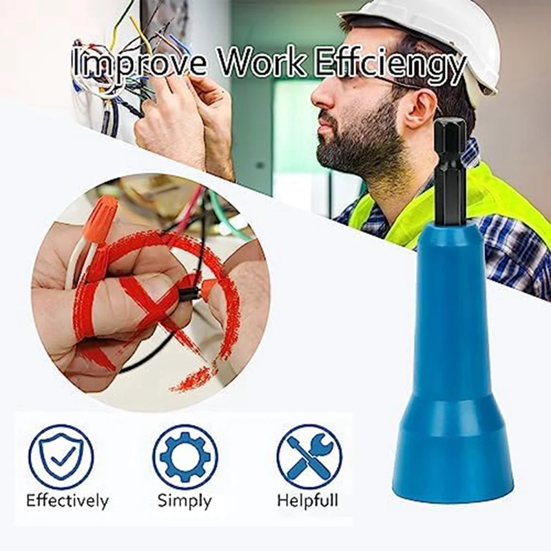Twister de alambre, herramienta de torsión de alambre, Twister de tuerca de alambre, conector de cable giratorio con mandril de 1/4 de pulgada, paquete de 2, (azul), fácil instalación