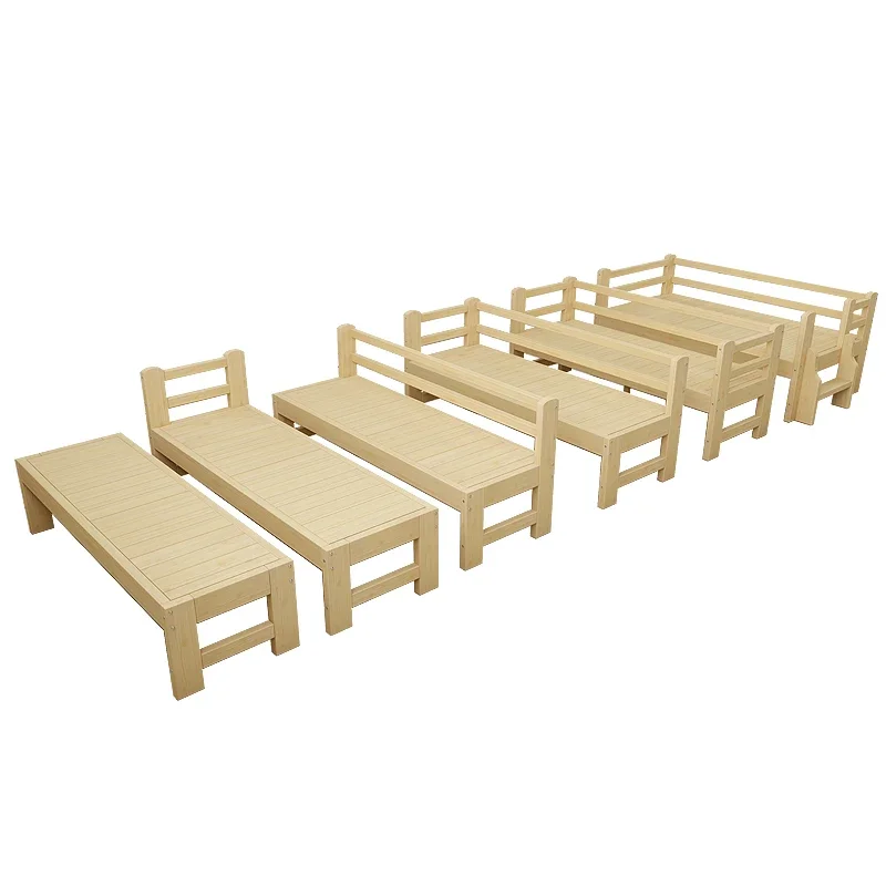 

Widened bed frame, extended solid wood bed, pine wood bed frame single children's double , splicing , customizable