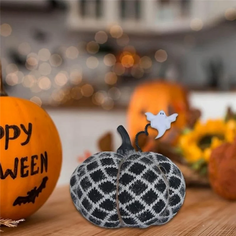 ABGN Halloween Kürbis Kissen Dekor 3D Kürbis Wurfkissen Plüsch Kürbisse Dekorationen für Herbst Schlafzimmer Zuhause