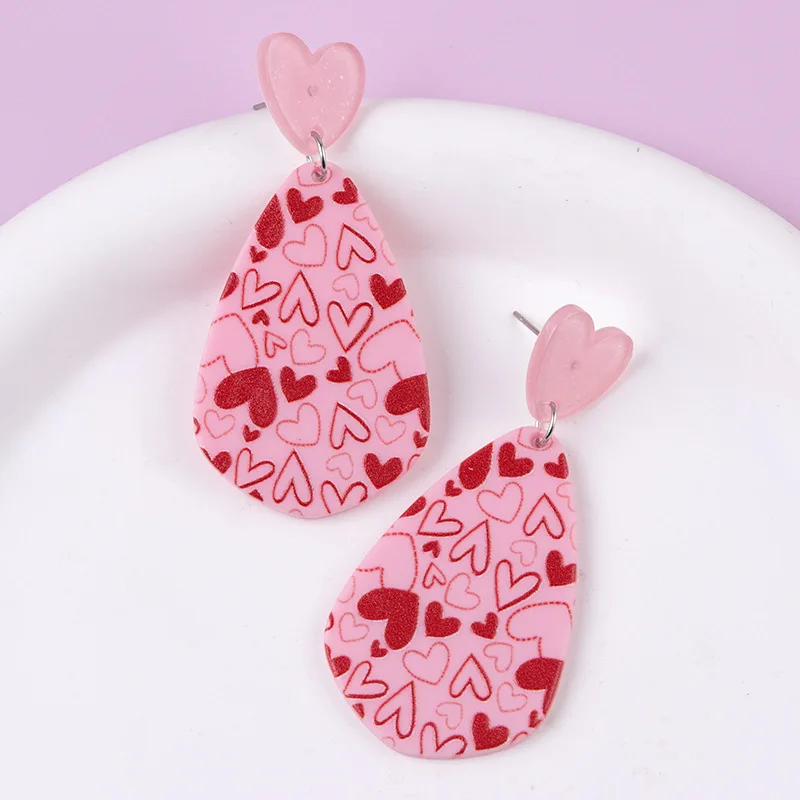 

8pairs/lot Earrings Heart-shaped Teardrop-shaped Acrylic Ear Clip