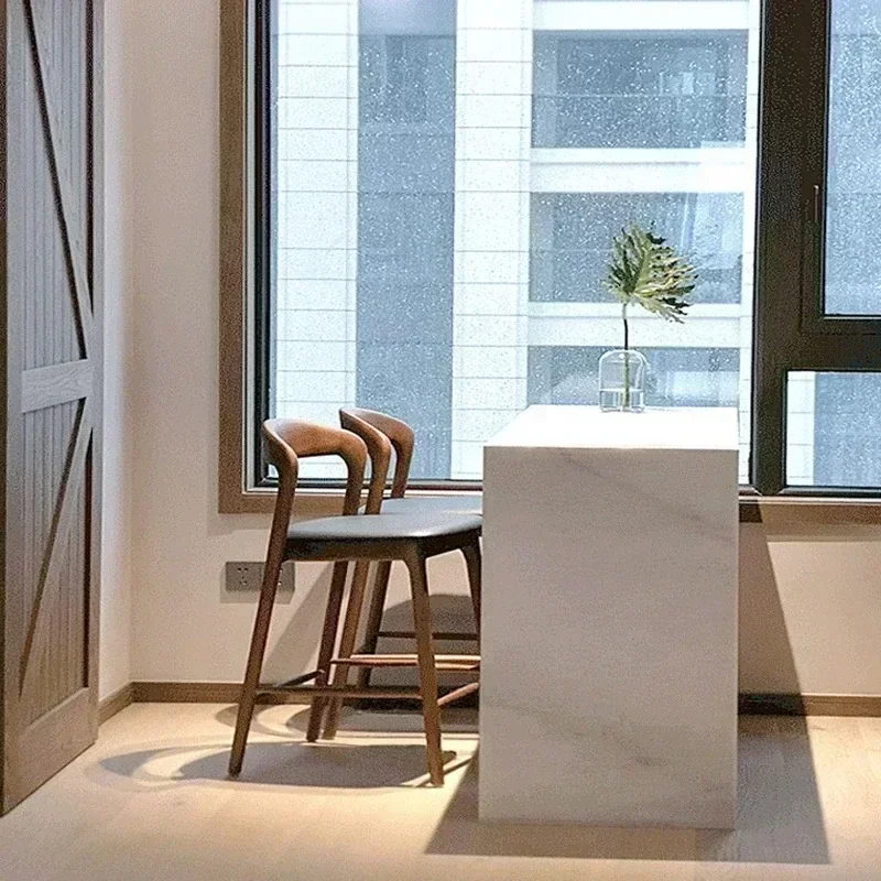Vintage Wooden Designer Bar Chairs Modern Accent High Counter Bar Chairs Dining Restaurant Kitchen Taburete Alto Home Furniture
