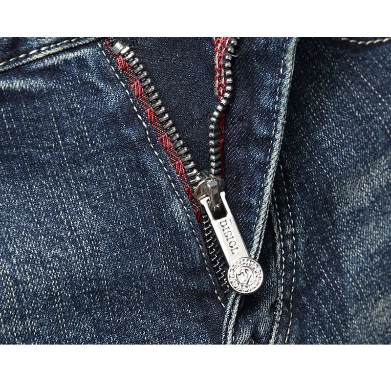 Fashion Designer Men Jeans High Quality Retro Washed Blue Elastic Slim Fit Ripped Jeans Men Trousers Vintage Denim Pants Hombre