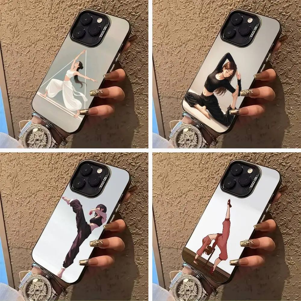 GYM Girl Phone Case For iPhone 17,16,15,14,13,12,11 Plus Pro Max Colored Silver Phone Case