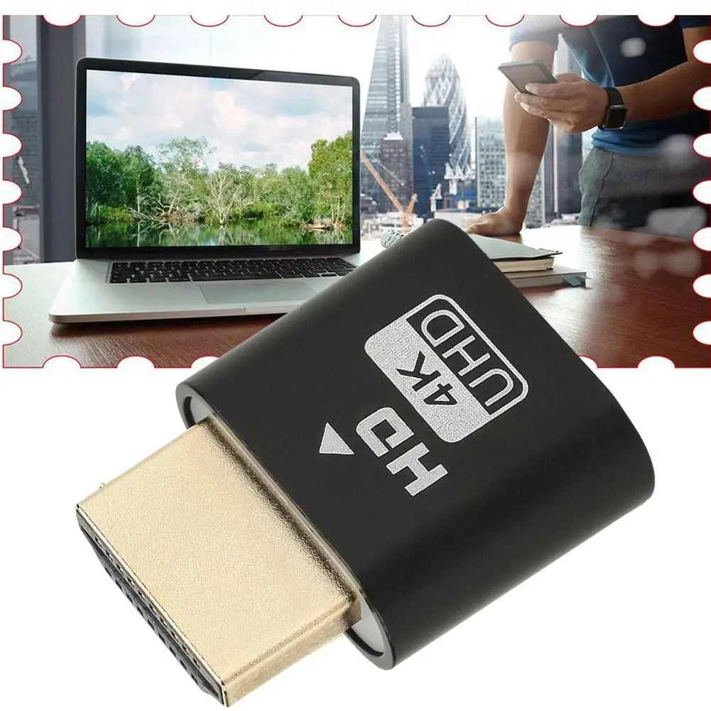 Adaptador de pantalla Virtual, emulador fantasma sin cabeza, R2Y3 Vide, 1 piezas, 4K, Displayport