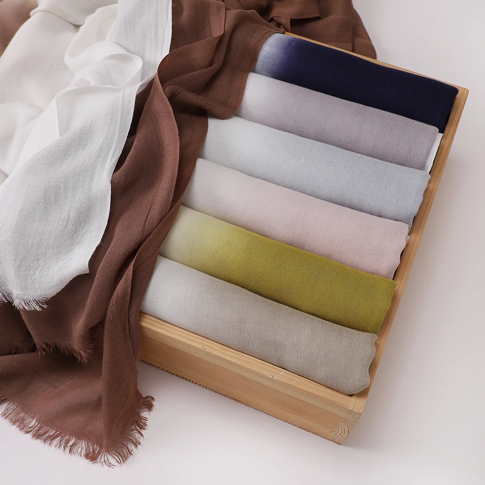 Muslimischer zweifarbiger Hijabs-Schal mit Farbverlauf, muslimischer Schal, Wickellieferant für islamische Frauen, Kopftuch, Schals – Detail 7