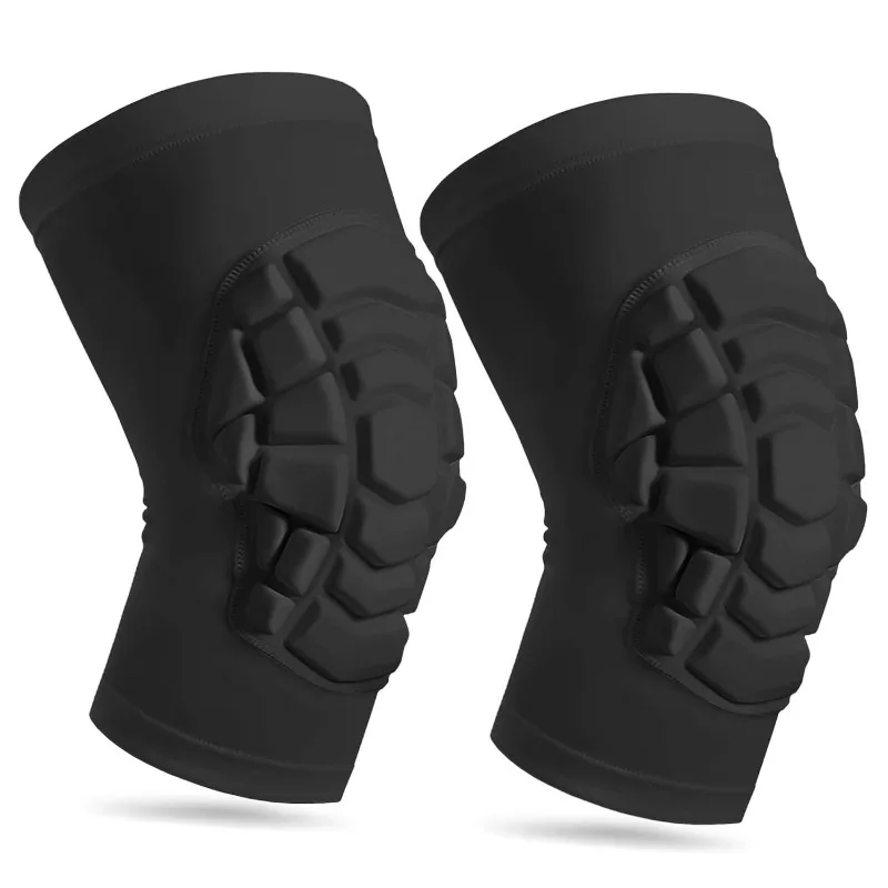 Heat-Pressed Basketball Knee Pads, Honeycomb Impact-Resistant Protective Gear, Breathable & Sweat-Wicking Extended-Length Leg