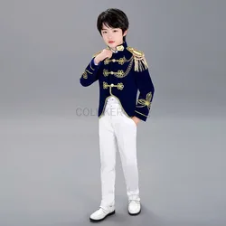 Boy Costume Prince Halloween Christmas Cosplay Dress Up Outfits Kids Vintage Velvet Blazer Suits Royal Court Medieval Costume