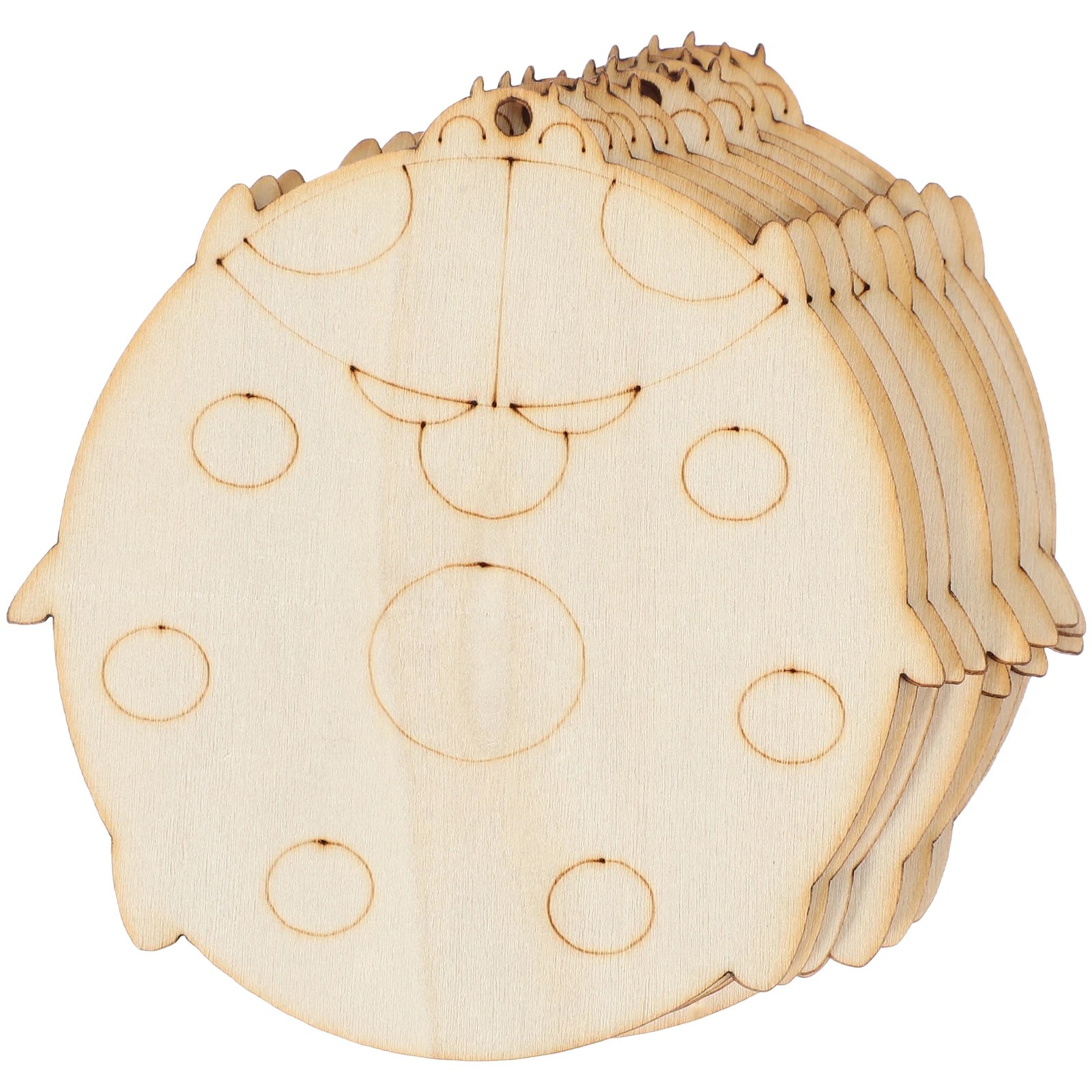

10pcs Slices Ladybug Design Unfinished Crafting Supplies Wood Crafts Blank Chips Craft Supplies Hanging Decorations