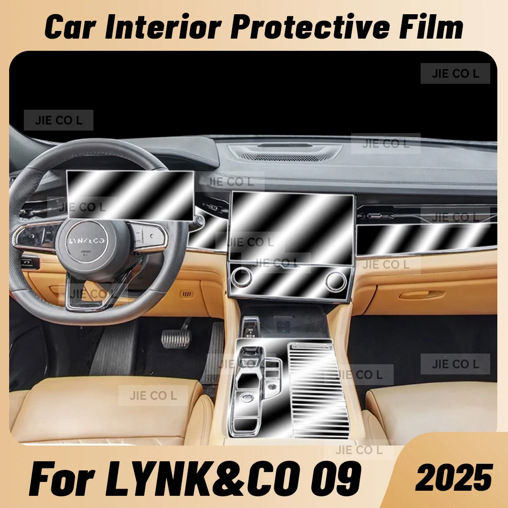 

Для LYNK & CO 09 2025, пленка из ТПУ с защитой от царапин, салон автомобиля, центральная консоль, защитная наклейка для приборной панели, навигация