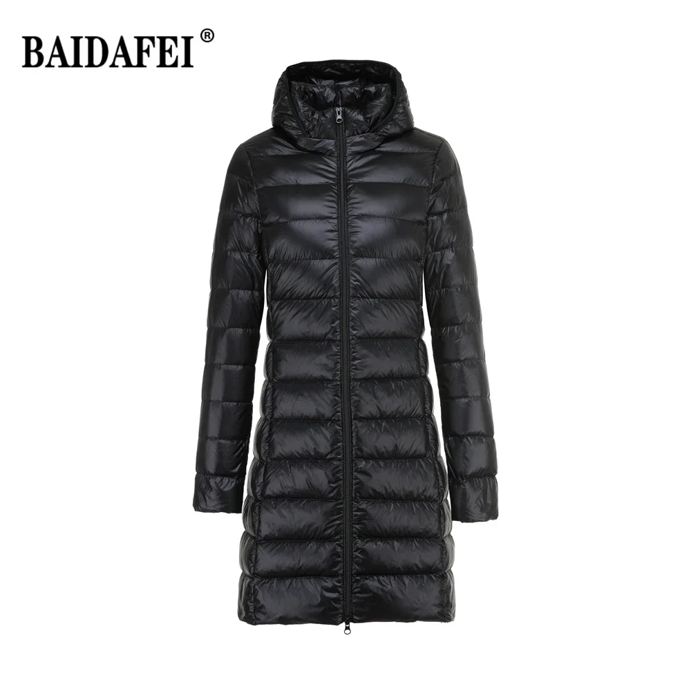 women clothing spring winter Lightweight Packable Long Down Jackets new Hood Removable Female Portable Fluffy Winter Puffer coat