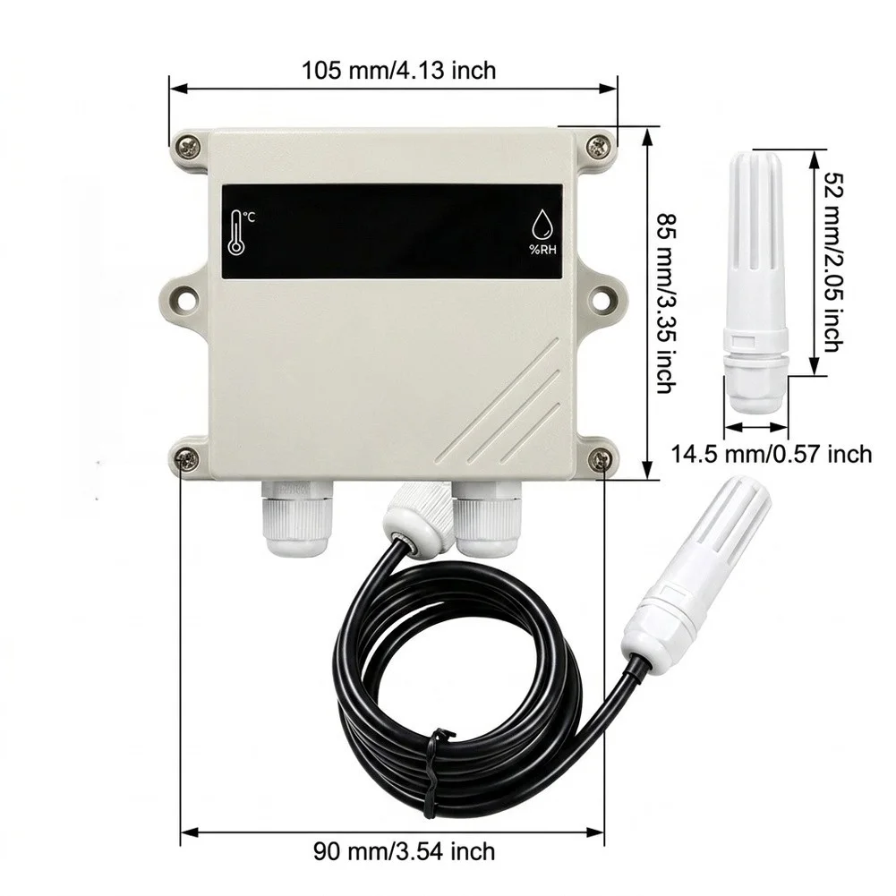 Industrial RS485 Temp Humidity Transmitter For Outdoor Waterproof Housing Reliable Performance For Aquaculture Monitoring