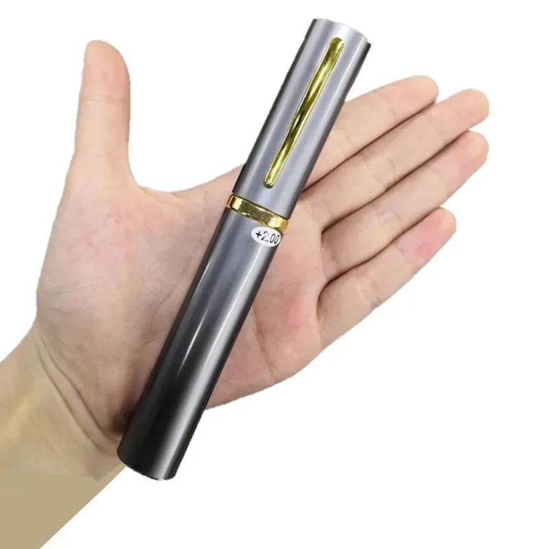 Neue Mini Super Schmale Falten Lesebrille Frauen Männer Tragbare Container Presbyopie Stift Gläser Mit Box + 1 + 1,5 + 2 + 2,5 + 3,0 – Detail 3