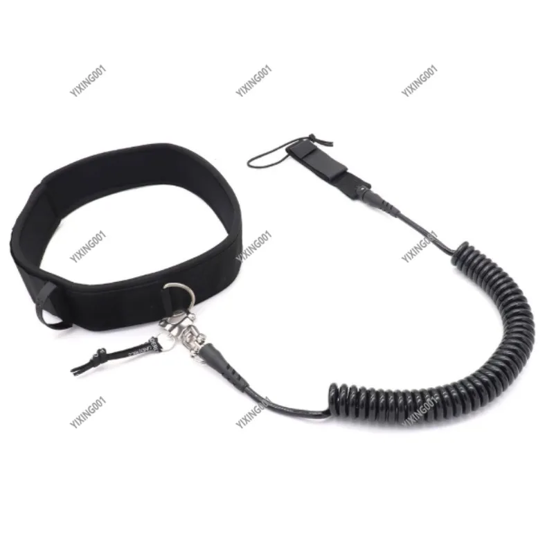 Hydrofoil Surf Waist Leash - 10FT Adjustable Quick Release Coiled Rope Belt for Wing Board Surfboard Water Sports Tool