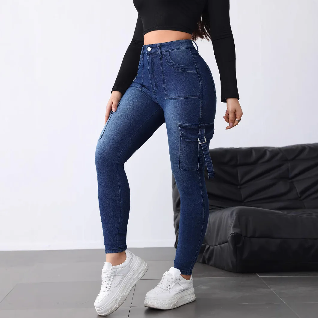 Femmes jean crayon pantalon coupe ajustée basiques cheville longueur pantalon taille haute lavé maigre solide maigre Denim pantalon automne décontracté