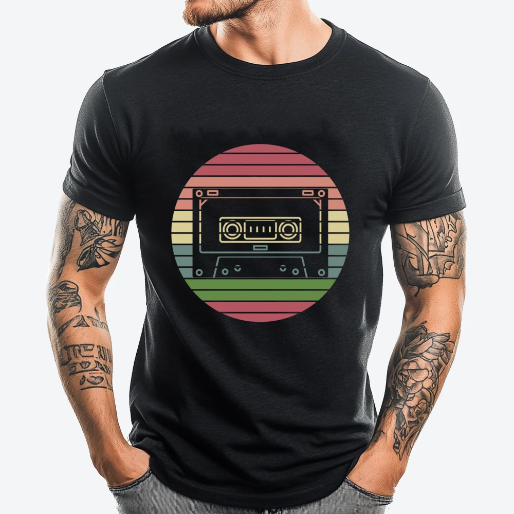 

Eighties Music Lover 80s Mixtape 1980s Cassette Black T Shirt Fashionable and Trendy Men's Shirt Group