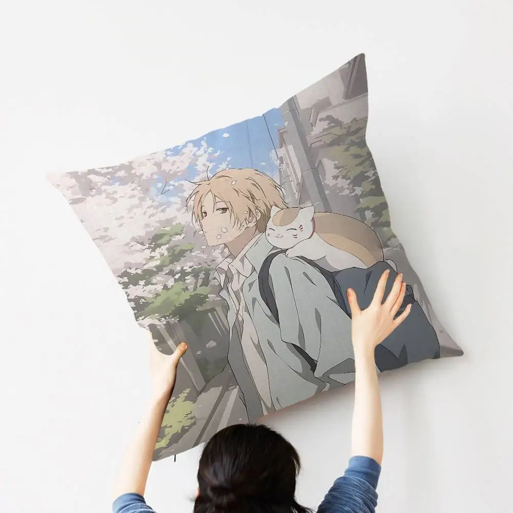 Natsume Yuujinchou Cartoon Decorative Room Aesthetics Pillow Case Home Decor Bedroom Sofa Bed Couch Pillow Cover 45x45