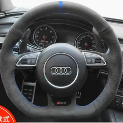 Hand-Stitched non-slip Suede Car Steering Wheel Cover For Audi S1 (8X) S3 (8V) Sportback S4 (B8) Avant S5 (8T) S6 S7 RS Q3 SQ