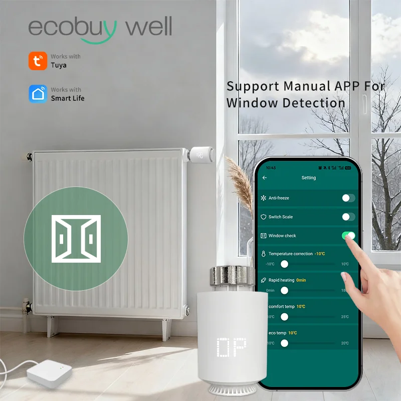 Tuya Smart ZigBee 3.0 Thermostatic Radiator Valve TRV Zigbee Thermostat Radiator Valve Temperature Controller Alexa Google Home