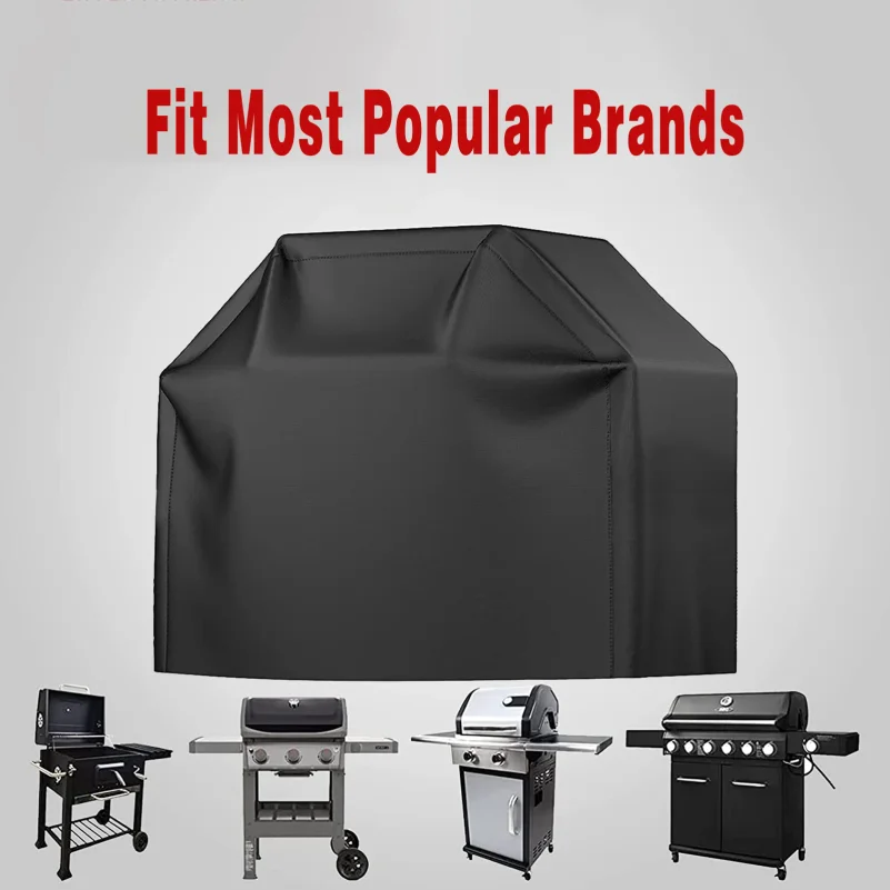 Heavy Duty Waterproof Grill Cover, Black Heat & Stain Resistant Gas Barbecue Cover, Multi Size Outdoor BBQ Grill Protective Cove