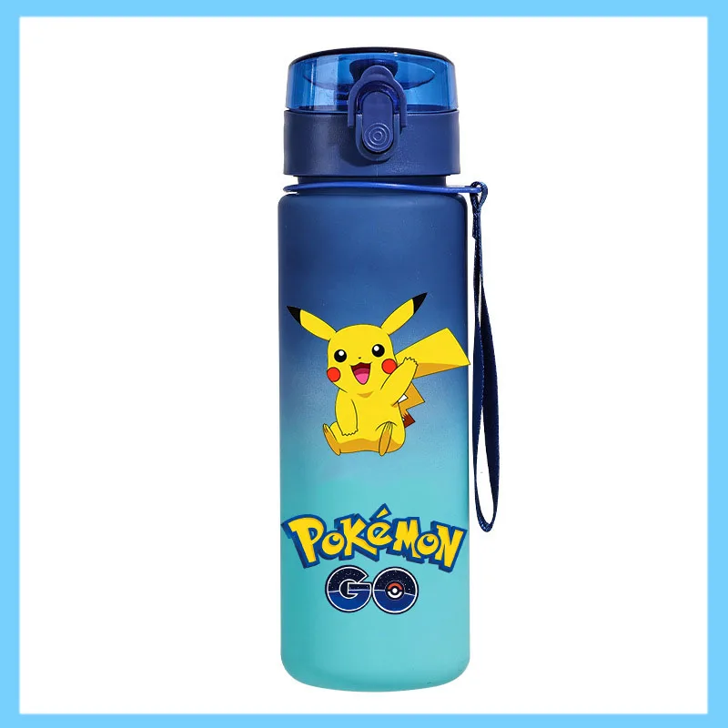 keeppley Pokémon 650 ml Fitness und Sport Direkttrinkende Anti-Tropf-Wasserflasche aus Kunststoff Pikachu Eevee Kapazität für Kinder und Studenten 10