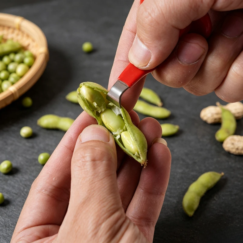 Edamame Peeler Stainless Steel Bean Shelling Clip Pea and Peanut Huller Labor-saving Kitchen Gadget To Protect Your Fingernails