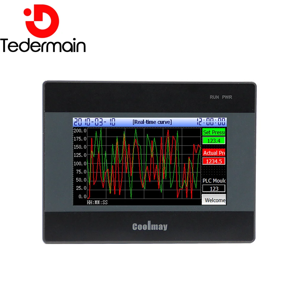 Imagem -04 - Coolmay-monitor de Tela Sensível ao Toque Industrial Compacto Pequeno Colorido Kit de Controle Cnc 43 Polegadas Hmi Tk6043fh Resolução 480x272