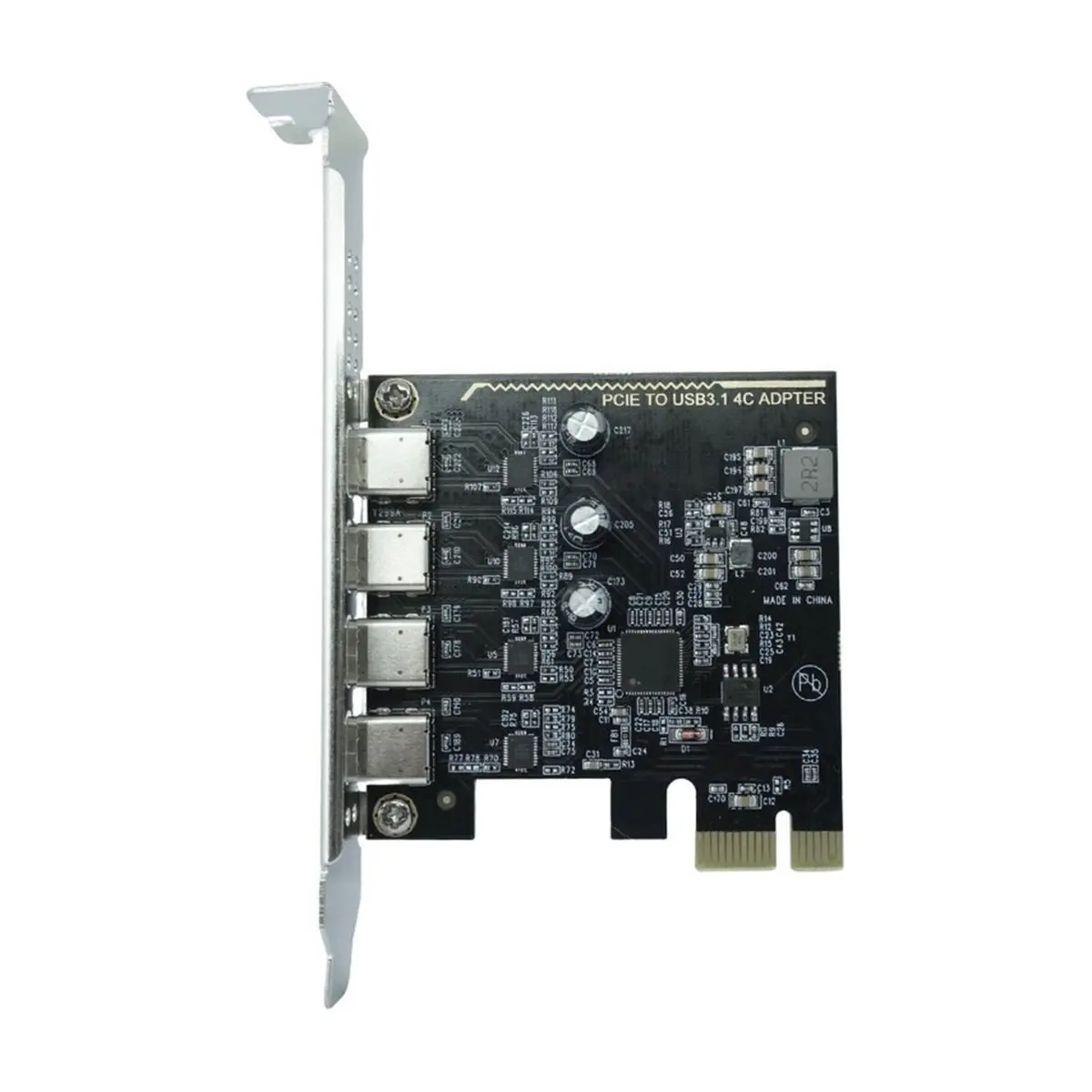 USB3.1 Four Ports Type-C USB-C Female to PCI-E Express 1x Card Adapter UPD720201 with Low Profile Bracket 5Gbps