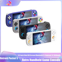 Retroid Pocket 5 Retro Video Game Player 5.5 Inch Oled HD Screen Bluetooth 5.1 Android 13 5000mAh SD865 Handheld Game Console