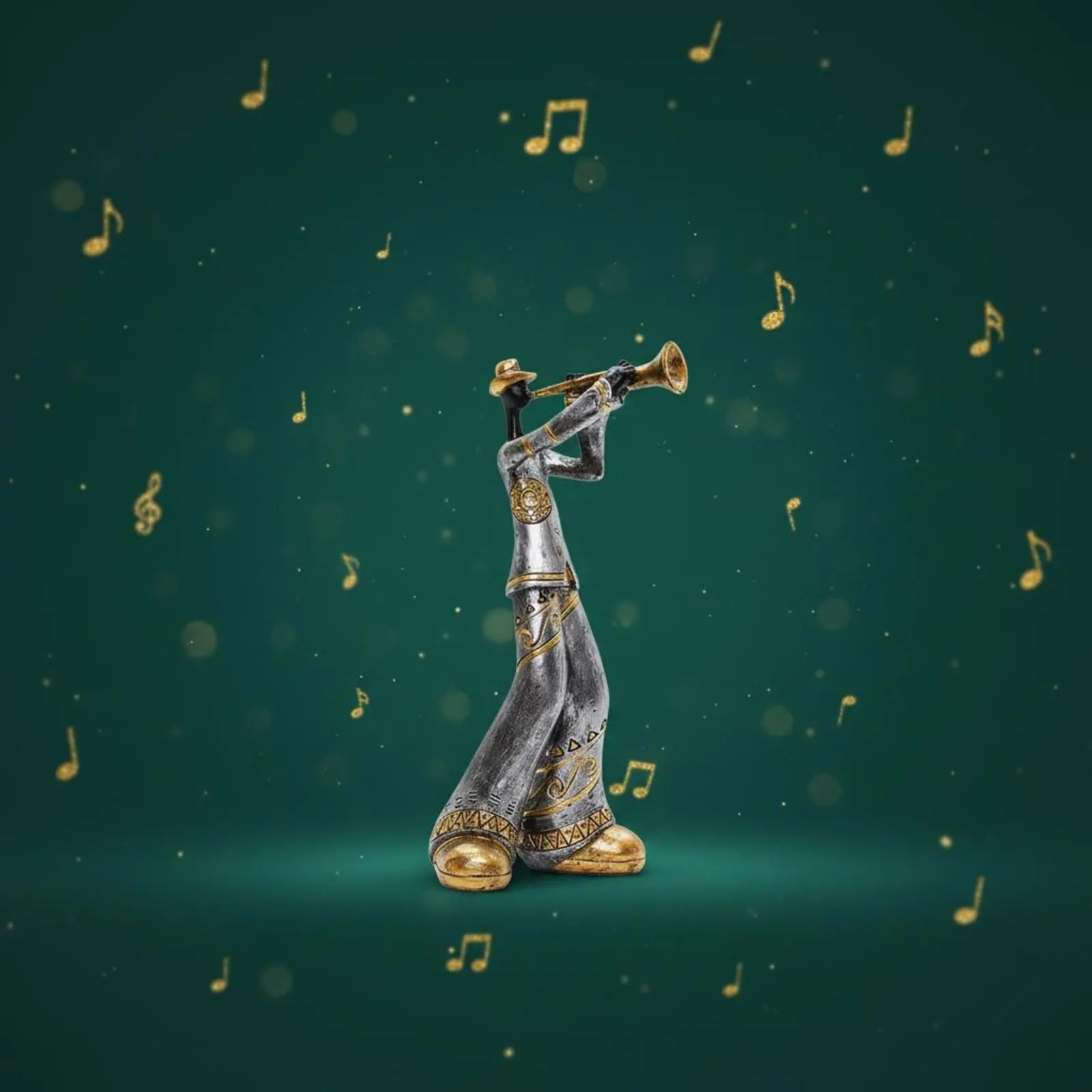 5 Pieces Retro Musician Sculptures Decorative Band Musician Figurines Music Band Statue Handmade Look African Jazz Figurine Set