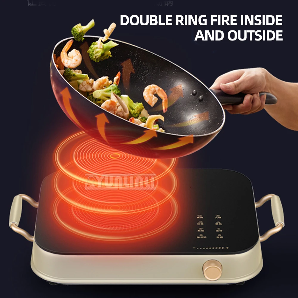 موقد سيراميك منزلي كهربائي ، بوتاجاز حثي عالي القوة ، وعاء ساخن ذكي ، موقد مؤقت