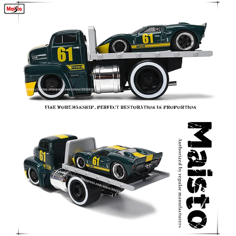 Maisto 1:64 New style Chevrolet Ford transport truck combination pallet truck static  alloy car model children\'s toy collection