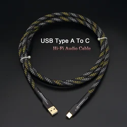 Cable de datos de audio profesional HiFi USB A a C para tableta móvil DAC PC de alta calidad