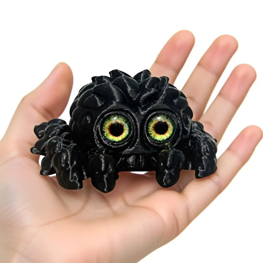ハロウィーンの蜘蛛のオーナメント。可動関節を備えた3dプリントの蜘蛛の置物。芸術的な蜘蛛の模型。指先で遊べるおもちゃ。デスクトップ用。