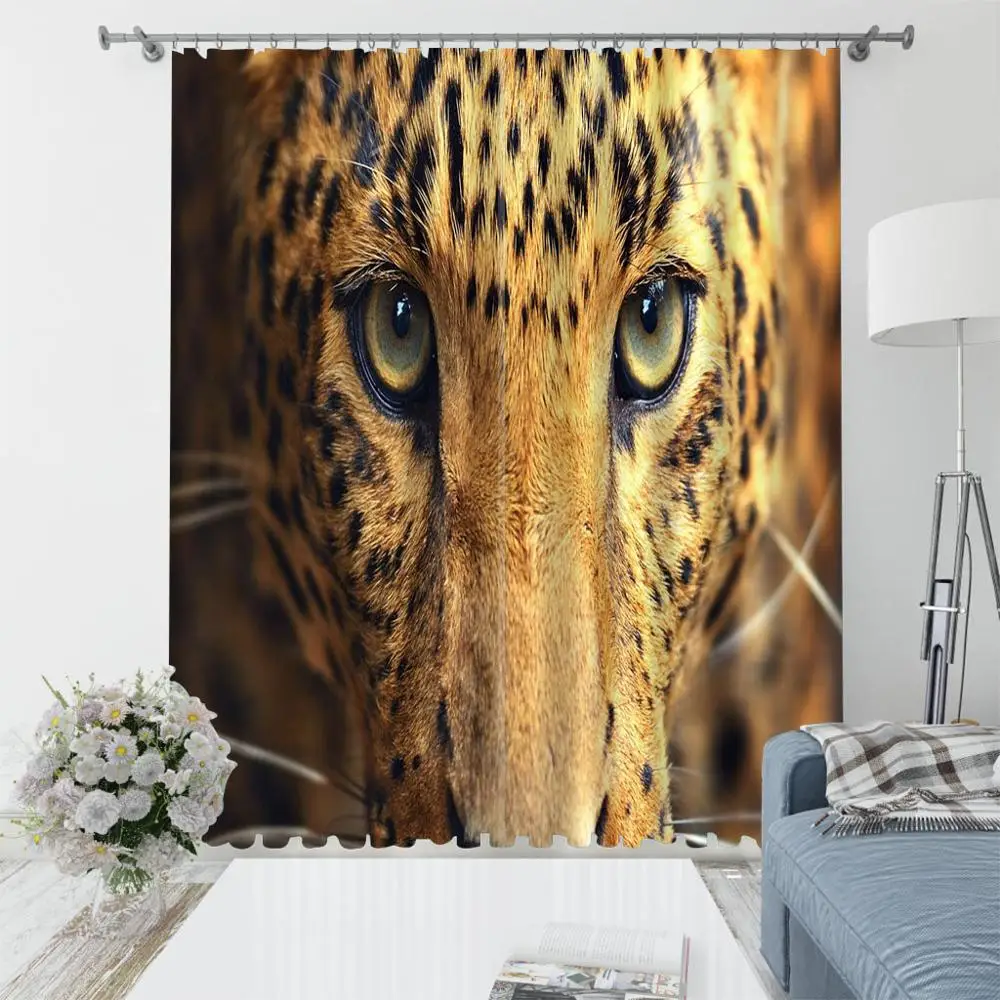 Blackout curtain brown tiger curtains 3D Curtains For Living room Bed room Office Hotel Home