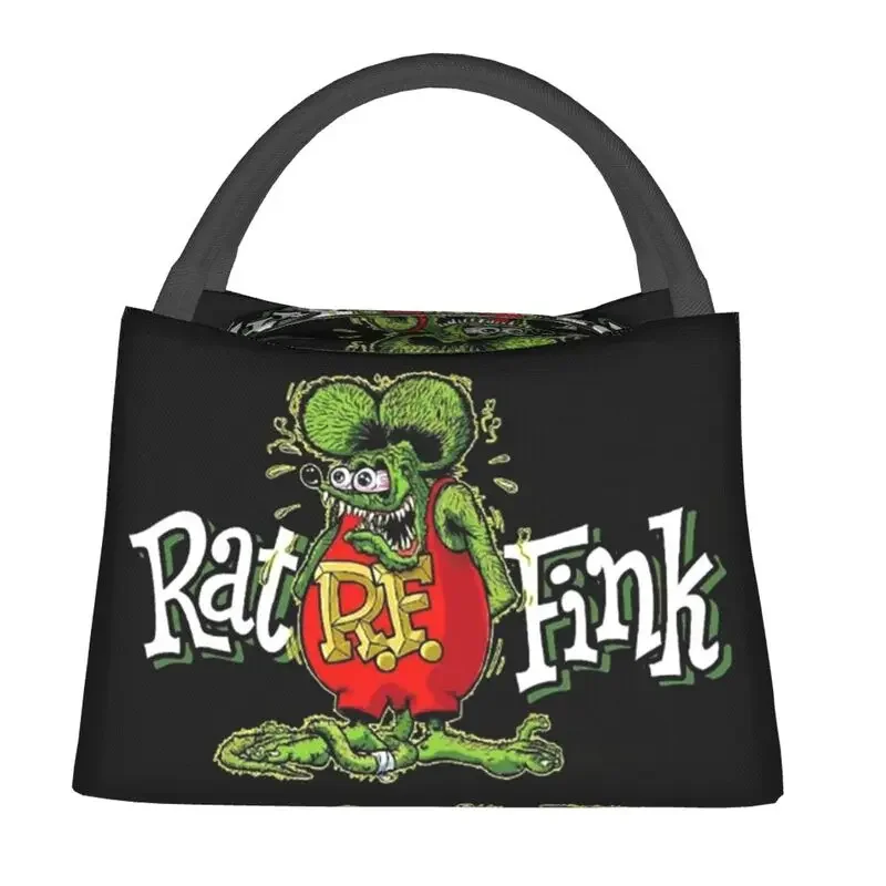 Rat Fink Animation Anime Cartoon Insulated Lunch Bags for Women Leakproof Thermal Cooler Lunch Box Office Picnic Travel