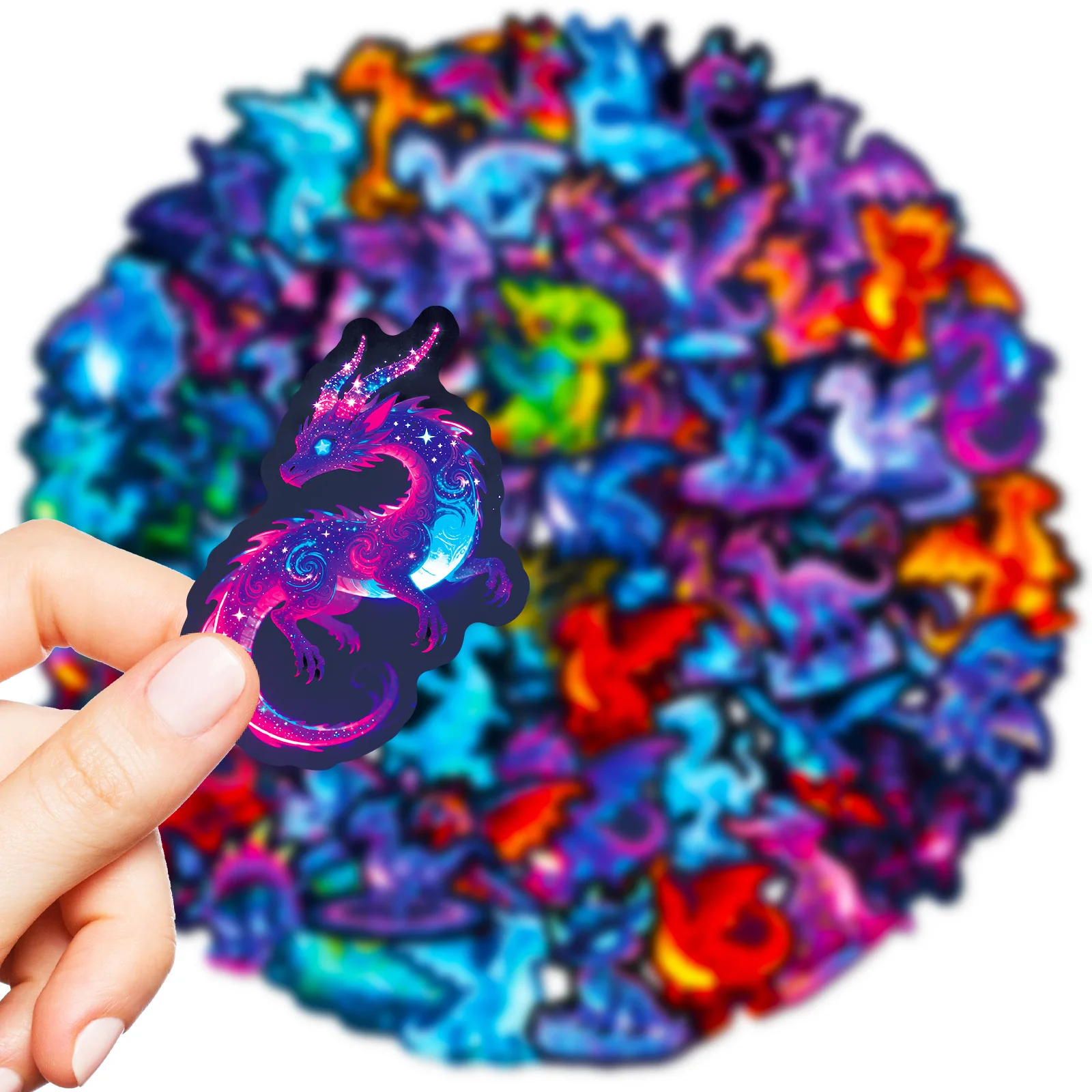 56 Stück coole Neon-Flugdrachen-Graffiti-Aufkleber für DIY-Koffer, Telefon, Gitarre, Laptop, Auto, Motorrad, Skateboard, Kinder-Aufkleber