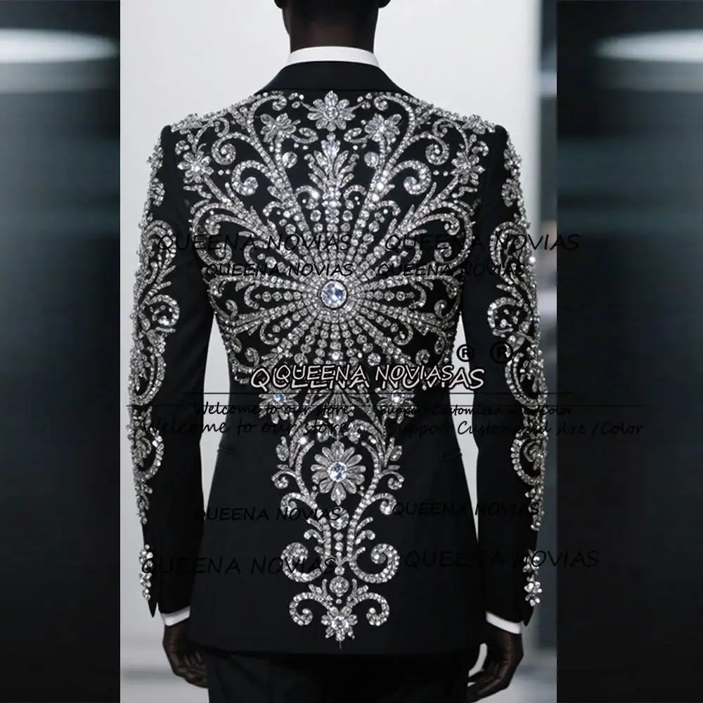 

Luxury Diamond Beaded Suits Men 3 Pieces Sets Party Blazers Outfits Clothing Customized Groom Wedding Tuxedos traje hombre 2025