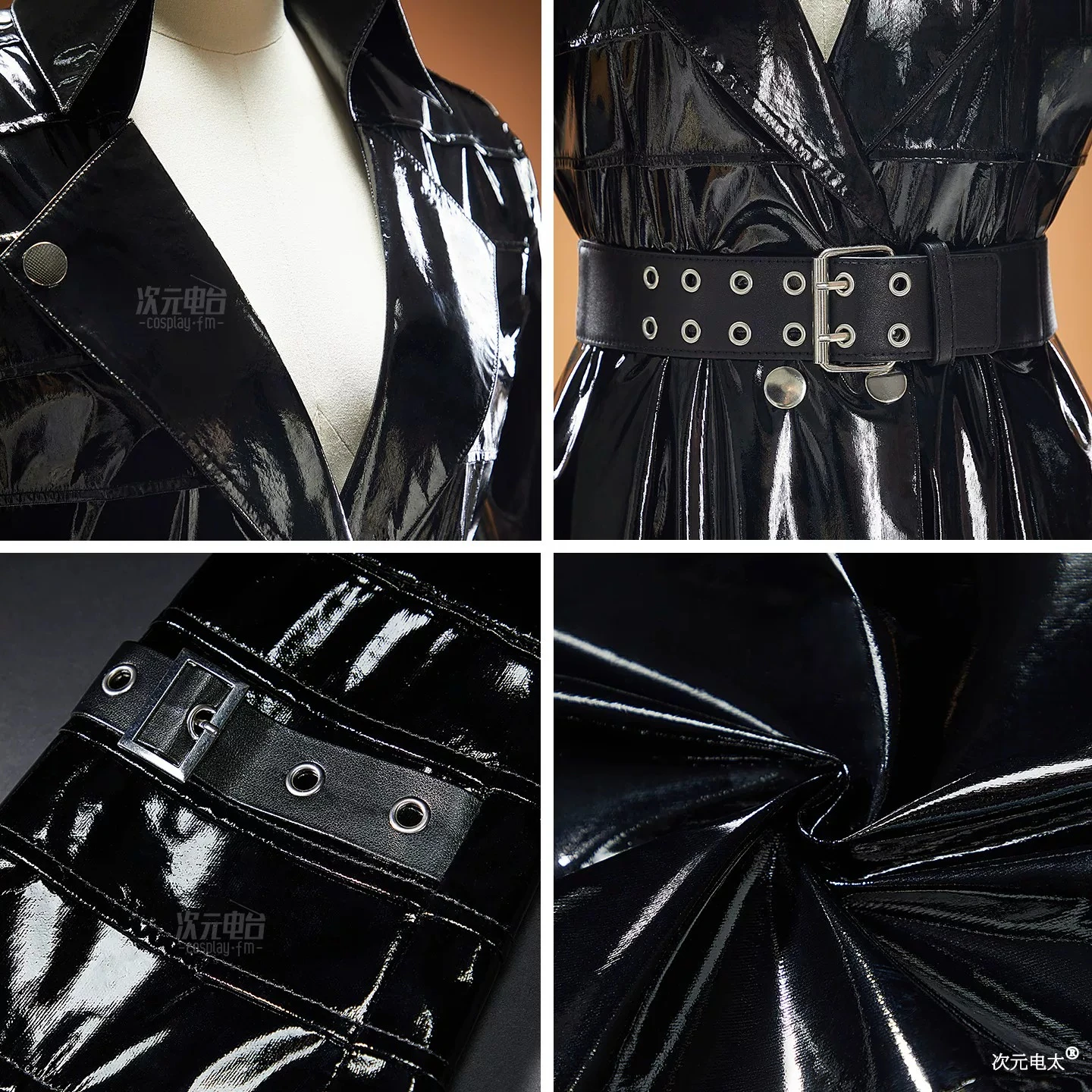 Movie Nico Robin Cosplay Anime OP Miss All Sunday Costume Black leather dress women sexy uniform Halloween carnival custom suit view 4