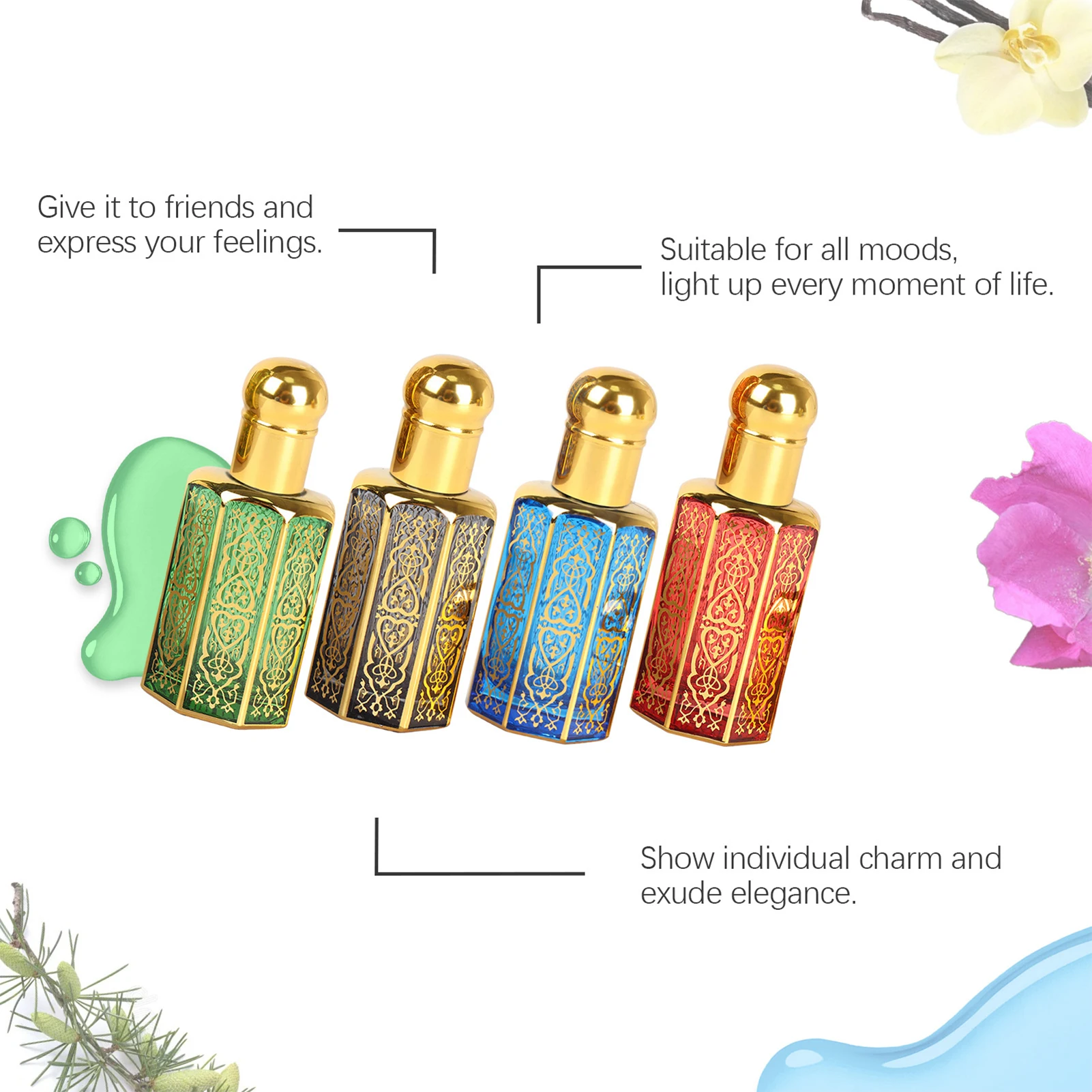 Parfum air wanita, Arab, parfum menawan, parfum pribadi tahan lama, aroma minyak wanita, parfum gaya untuk wanita