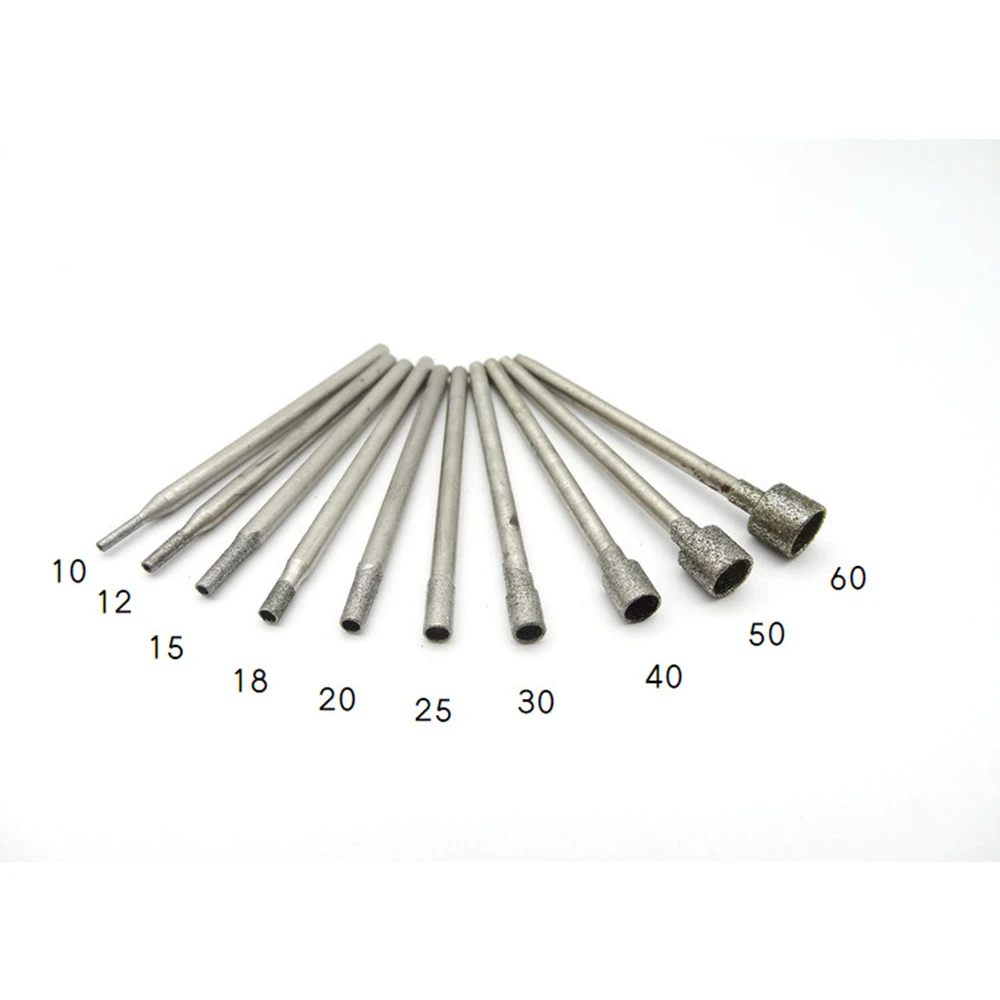 1.0mm - 6.0mm Eye Suction Needle Drill Bit 2.35mm Shank Rotary Tool Concave Grinding Needle  Hollow Head Carving Tool