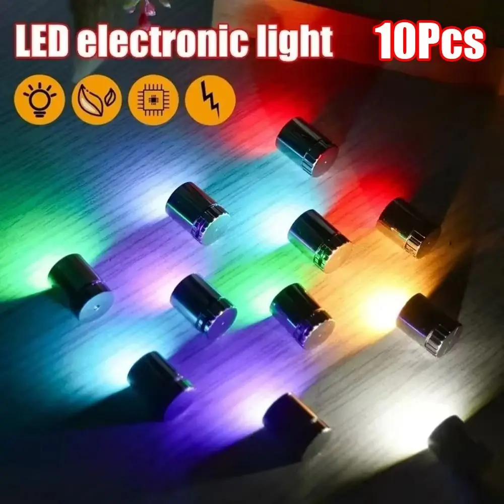 10Pcs New Small Mini LED Light Battery Powered Colorful Light Bulb Electronic Toys Accessories for Lantern Wick Base