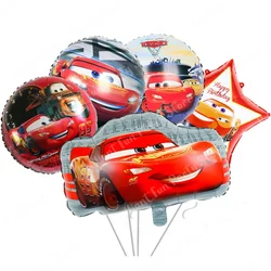 5Pcs Disney Cars Lightning McQueen Foil Balloon Set Baby Shower Supplies Birthday Party Decorations Kids Toy Gifts Air Globos